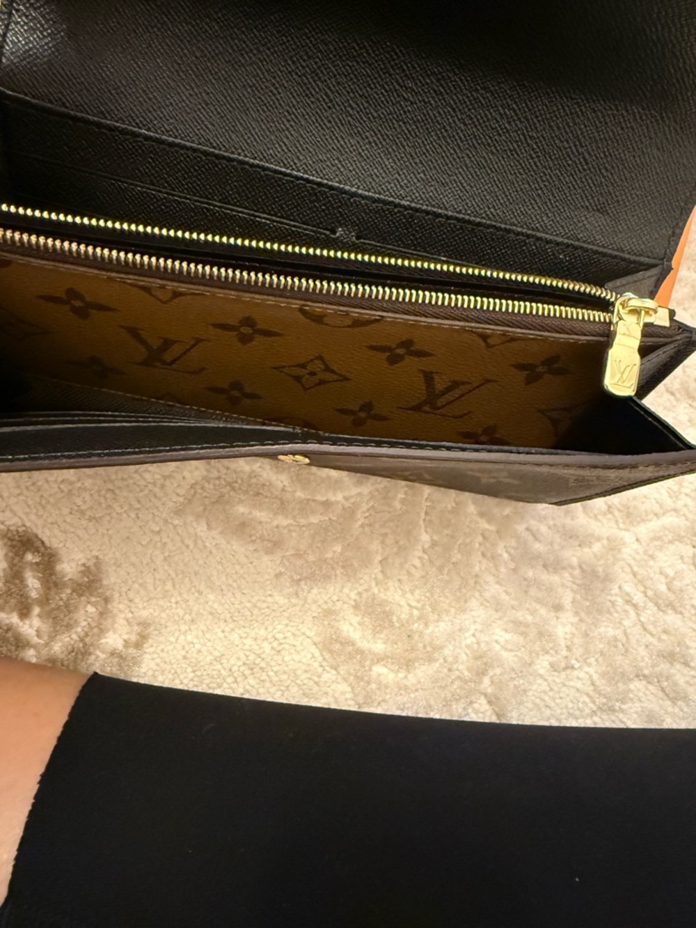 Louis Vuitton Monogram Two-Tone Flap Wallet in Brown and Tan - Picture 2 of 3